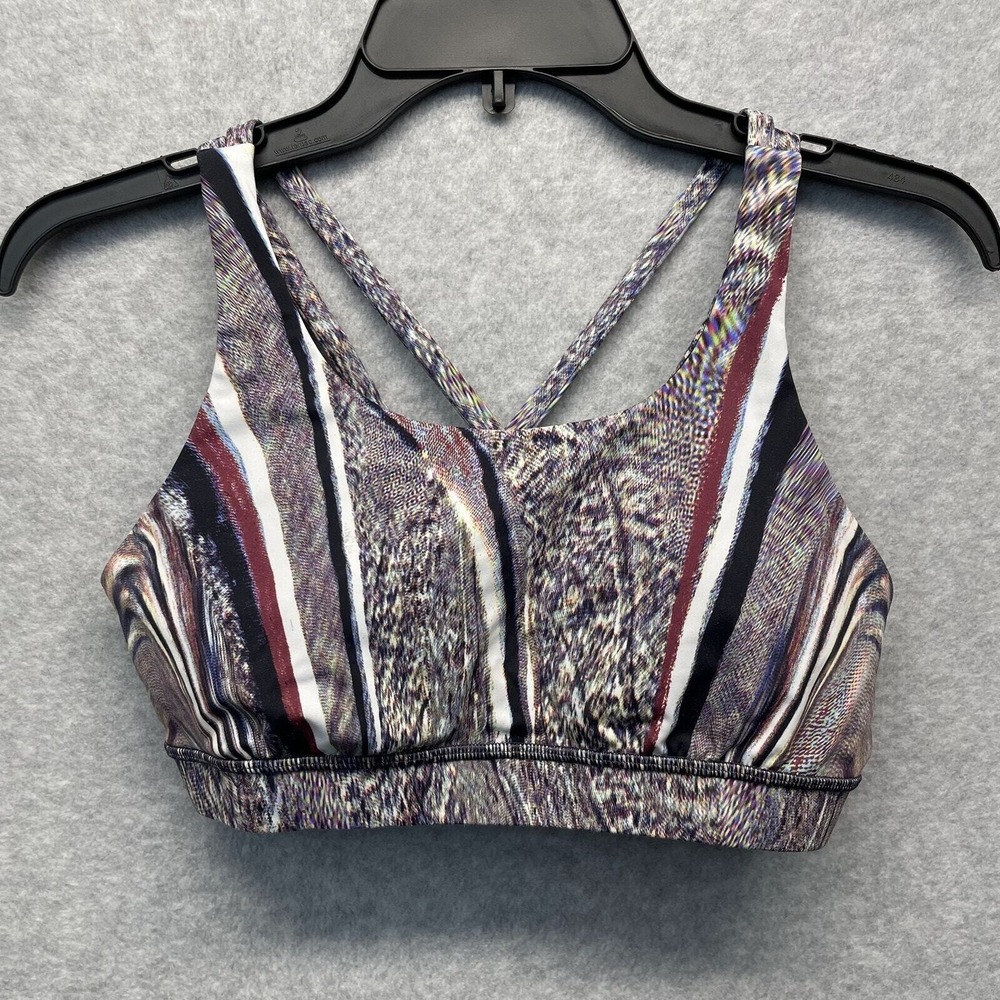Lululemon Energy Bra (Nulux) Womens 8 Polychromatic Energy Bra 50g Multi Black